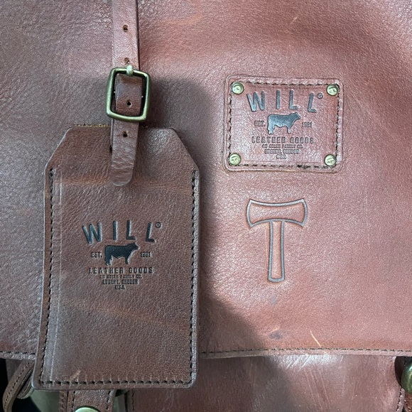WILL LEATHER GOODS Leather and Canvas Backpack - Picture 5 of 7